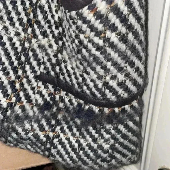 Cartonnier wool Color block tweed long coat NWT L - Picture 10 of 10